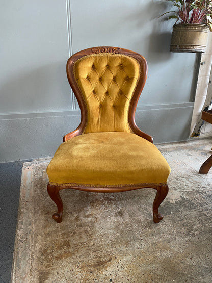 Victorian Kauri Nursing/Ladies Chair - Mustard