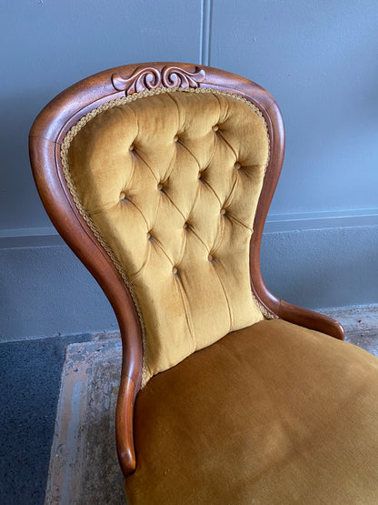 Victorian Kauri Nursing/Ladies Chair - Mustard