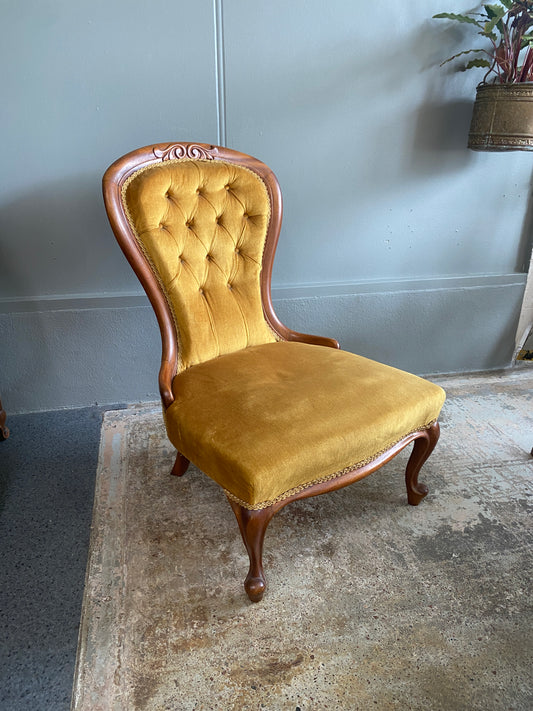 Victorian Kauri Nursing/Ladies Chair - Mustard