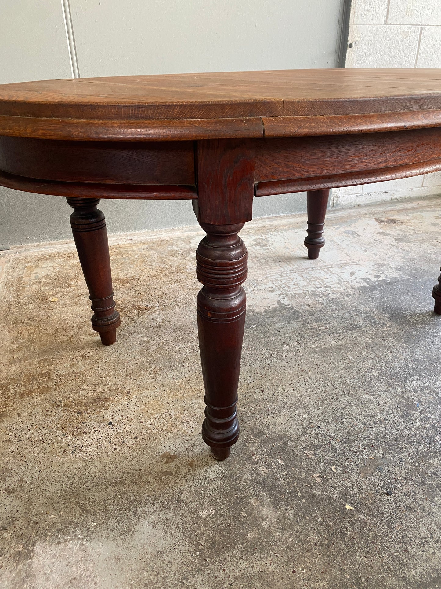 Victorian Solid Oak Oval Dining Table