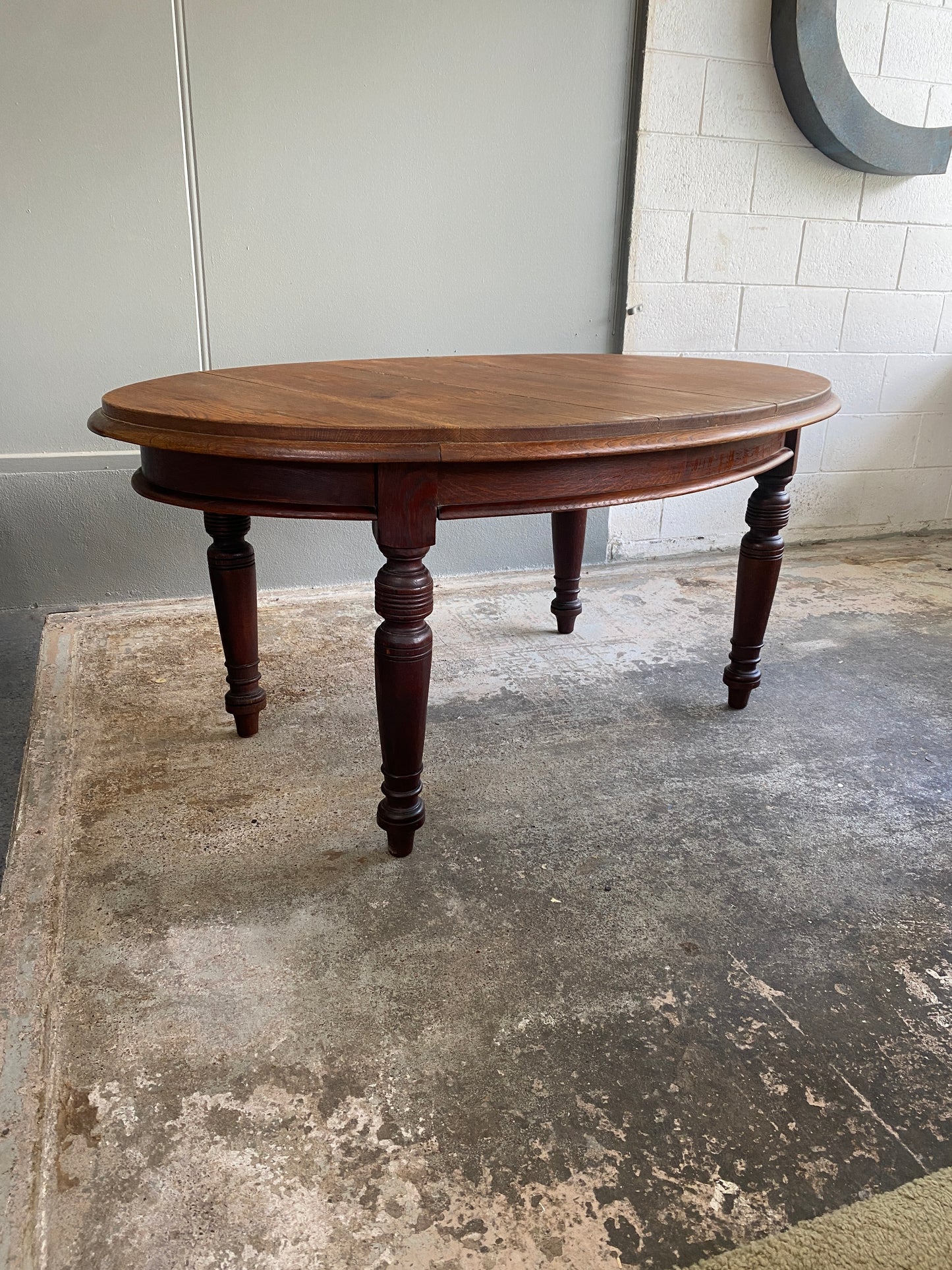 Victorian Solid Oak Oval Dining Table
