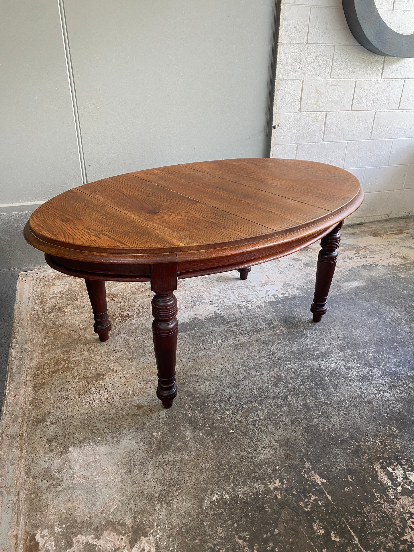Victorian Solid Oak Oval Dining Table
