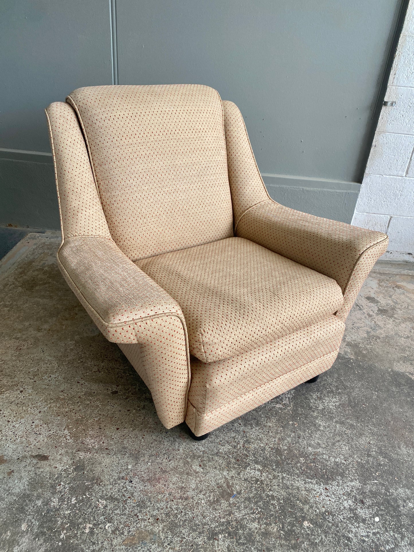 Vintage Art Deco Style Wing Armchair