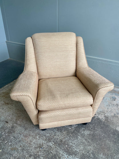 Vintage Art Deco Style Wing Armchair