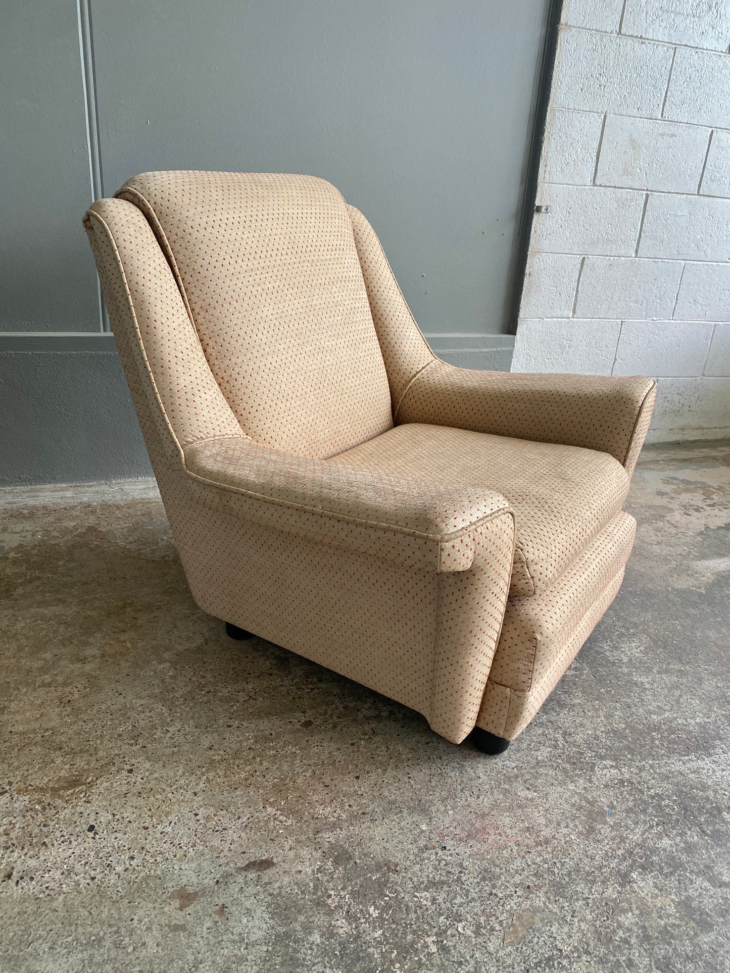 Vintage Art Deco Style Wing Armchair