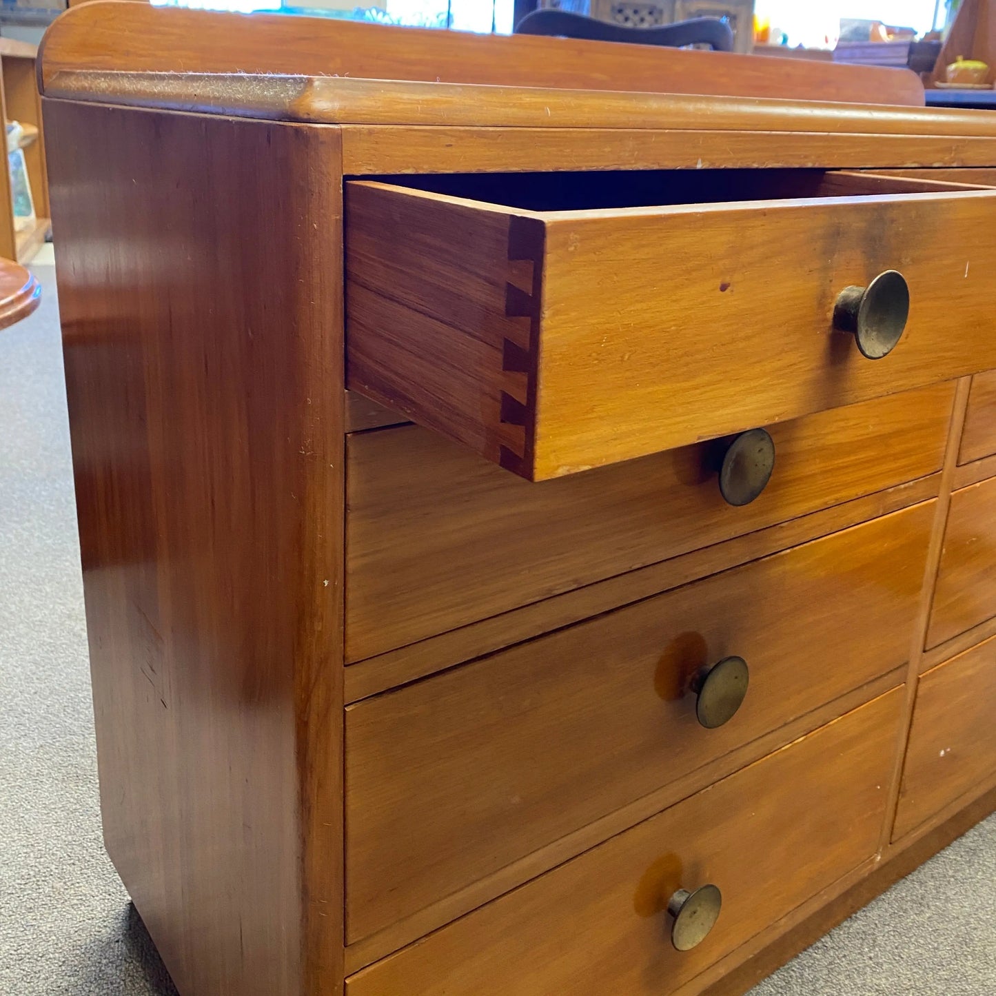 Vintage Bank of 6 Rimu Drawers Plots & Pickles