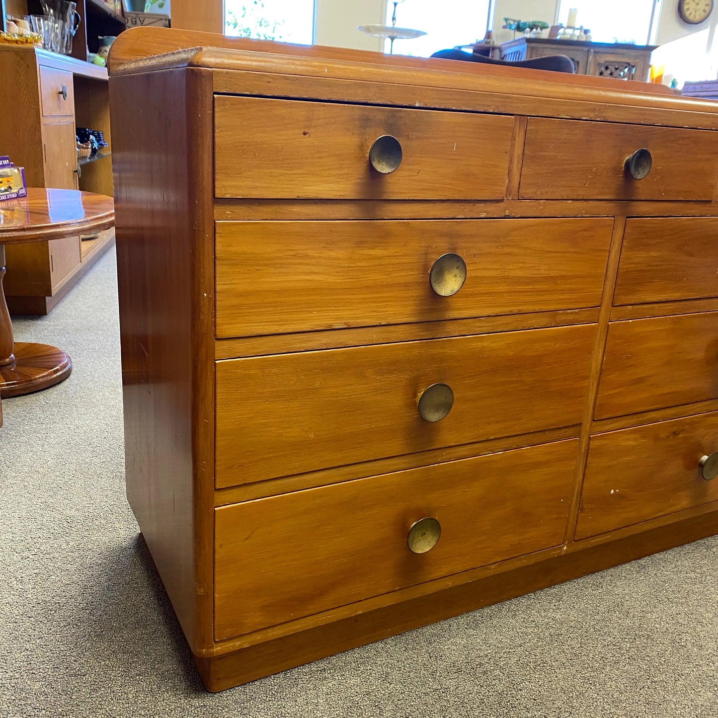 Vintage Bank of 6 Rimu Drawers Plots & Pickles