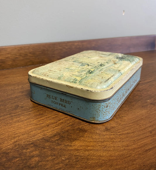 Vintage Blue Bird Toffee Tin