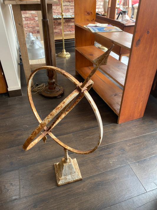 Vintage Cast Iron Garden Armillary Sundial