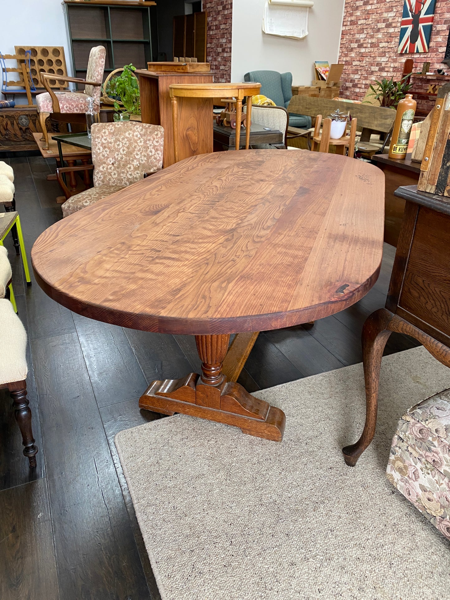 Vintage Cedar & Oak 6-8 Seat Dining Table