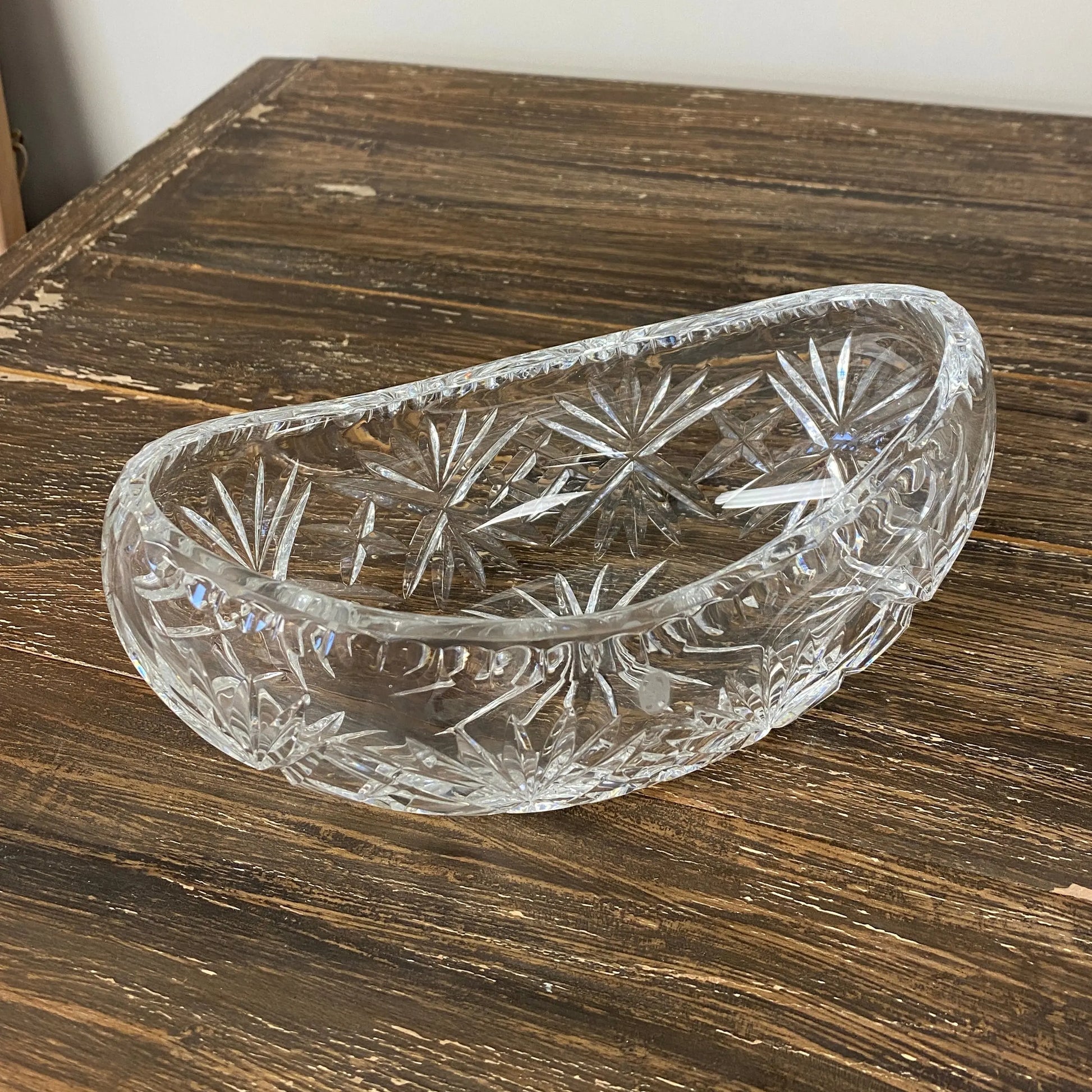 Vintage Crystal 'Banana' Bowl - Plots & Pickles