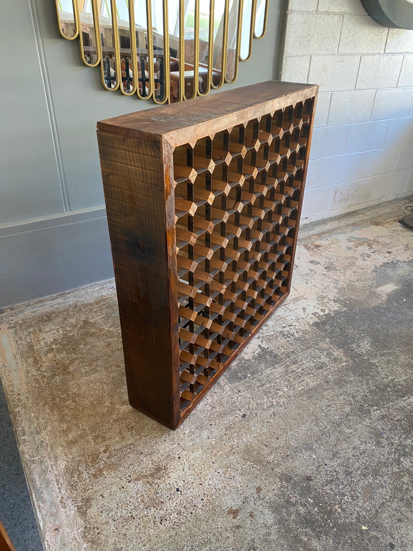 Vintage Custom Made 100 Bottle Wine Rack