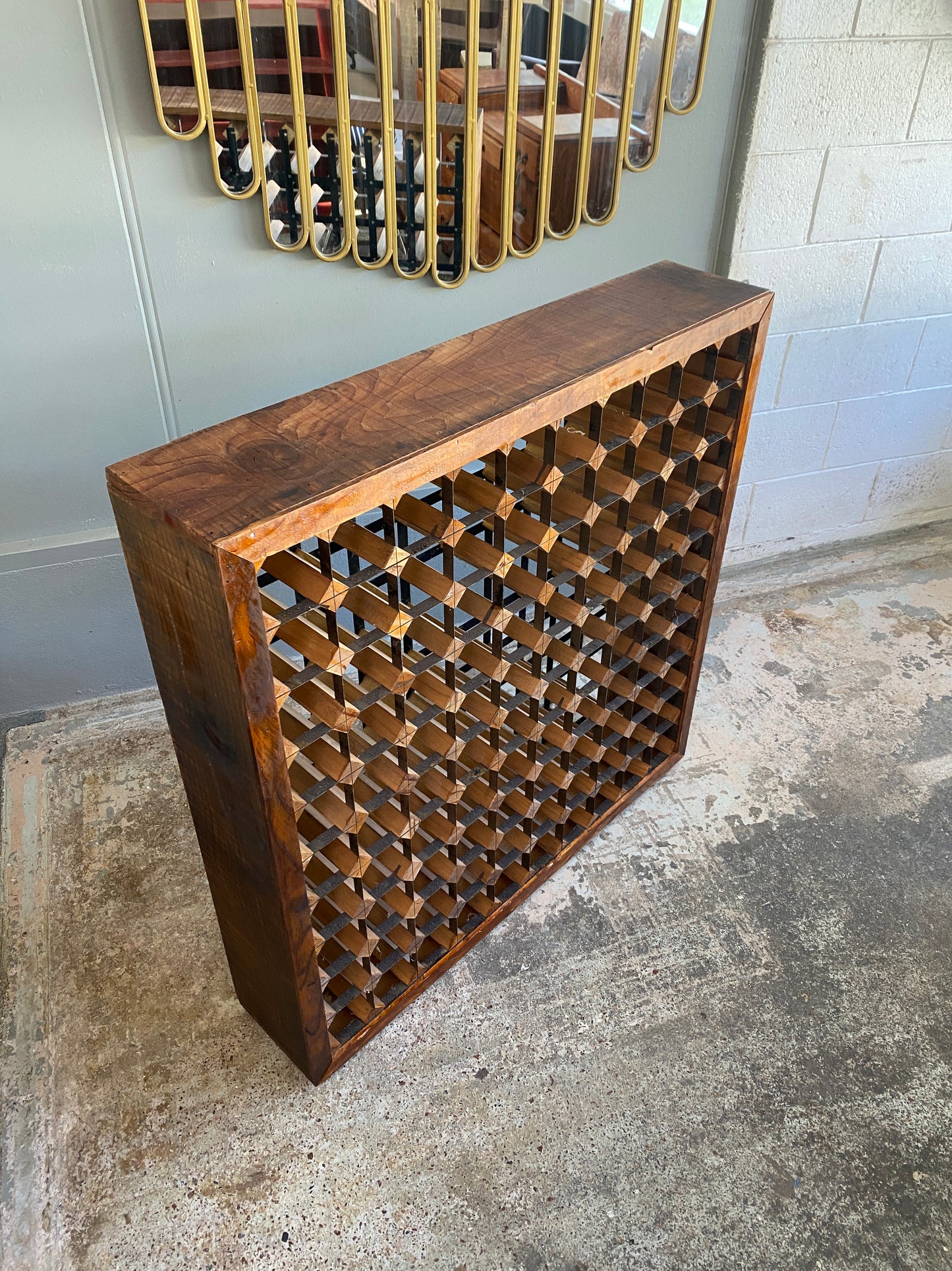 Vintage Custom Made 100 Bottle Wine Rack