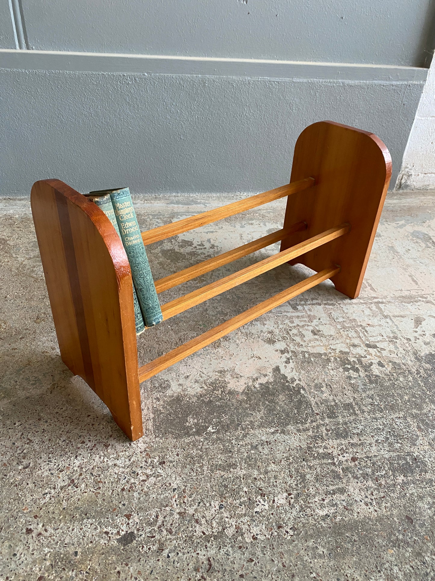 Vintage Custom Made Kauri Book Rack