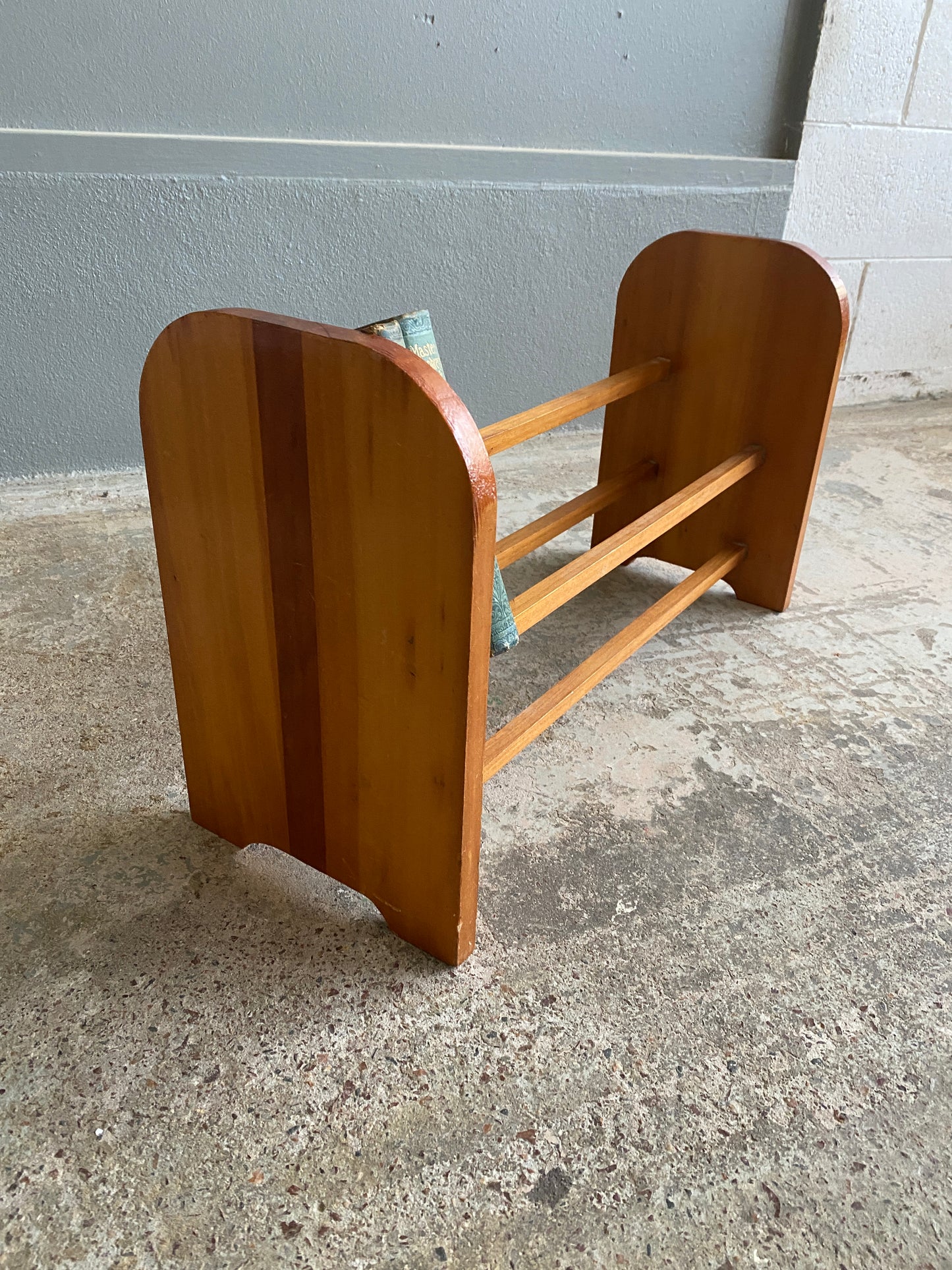 Vintage Custom Made Kauri Book Rack