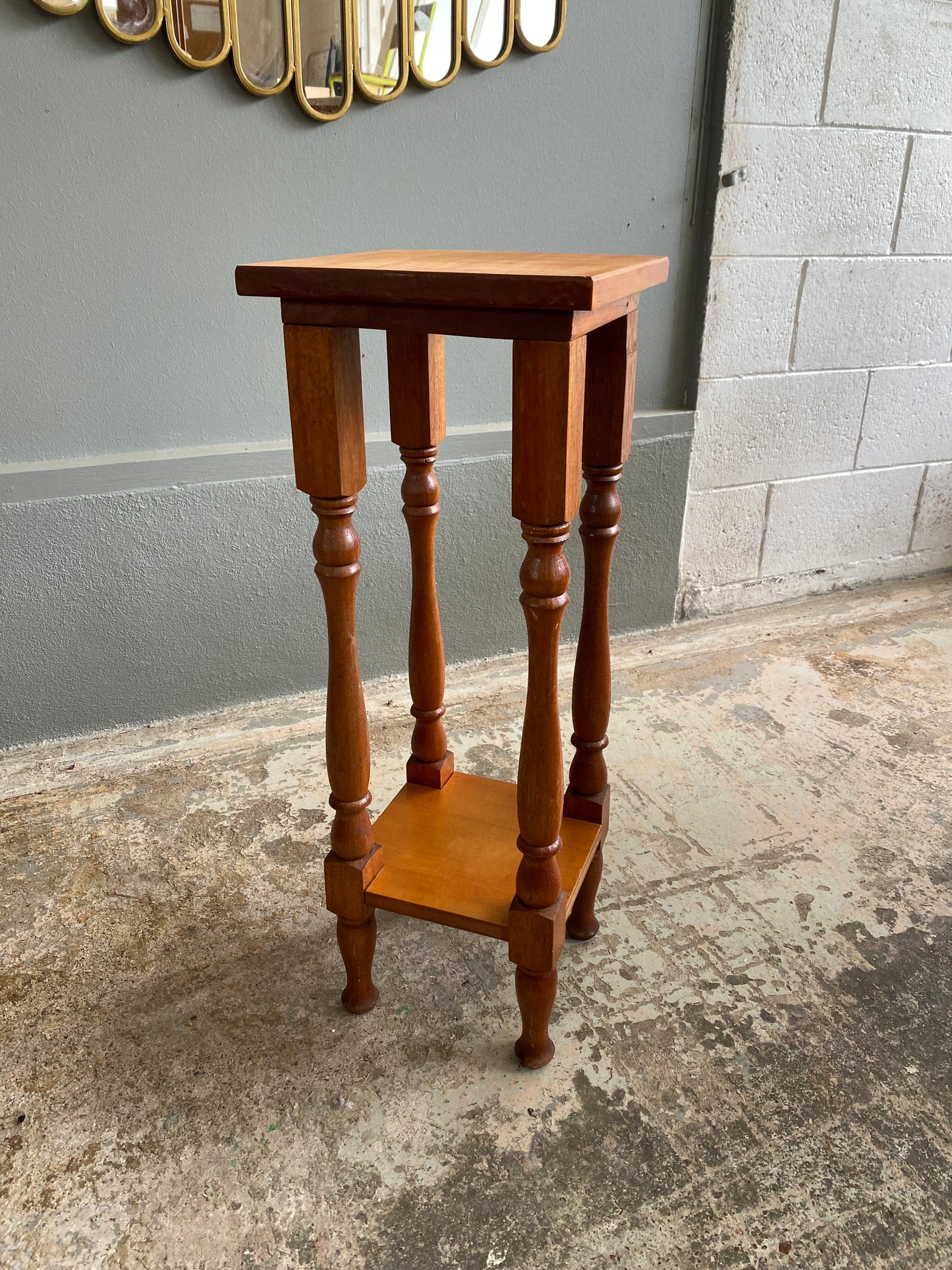 Vintage Custom Made Kauri & Mahogany Plant Stand