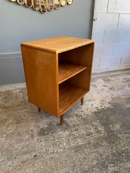 Vintage Custom Made Light Oak Side Table