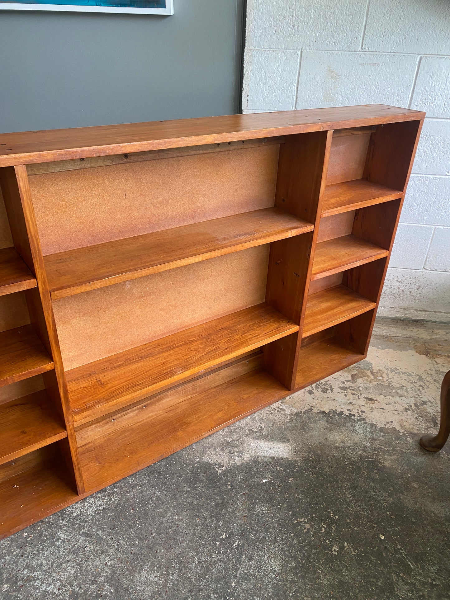 Vintage Custom Made Rimu Large Bookcase