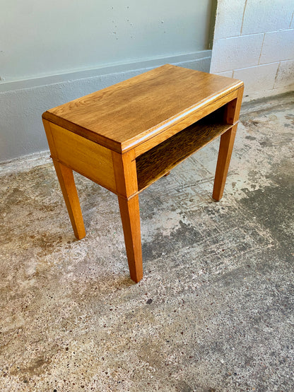 Vintage Custom Made Oak Side Table