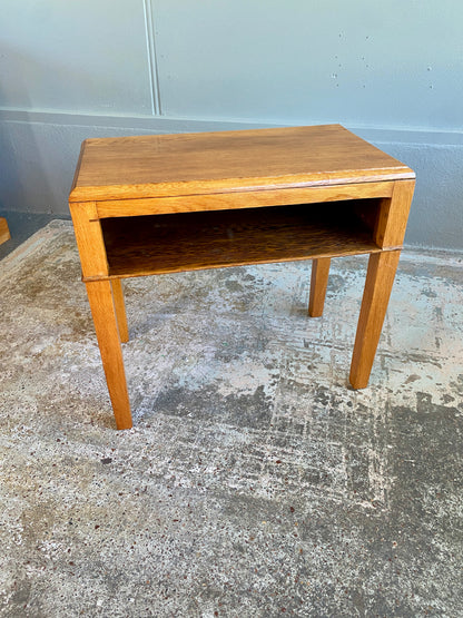 Vintage Custom Made Oak Side Table