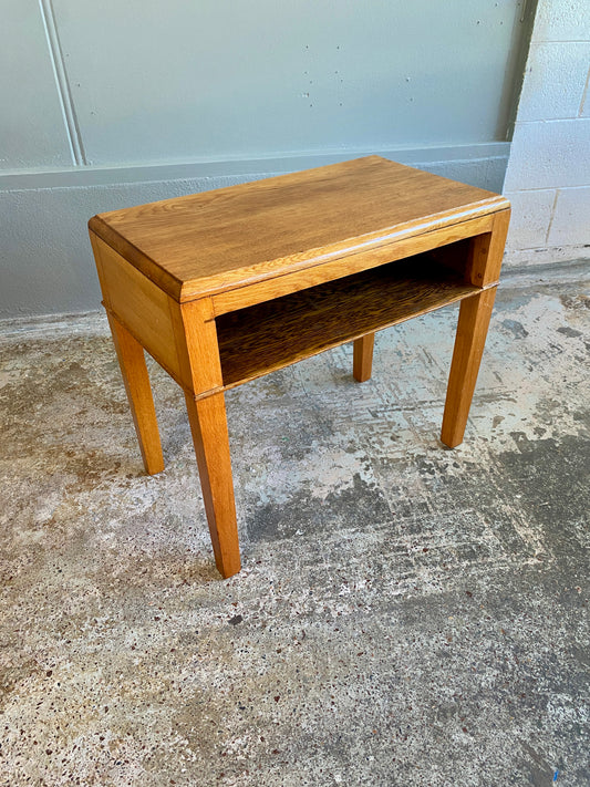 Vintage Custom Made Oak Side Table