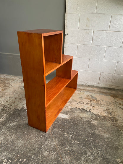 Vintage Custom Made Solid Timber Step Bookcase