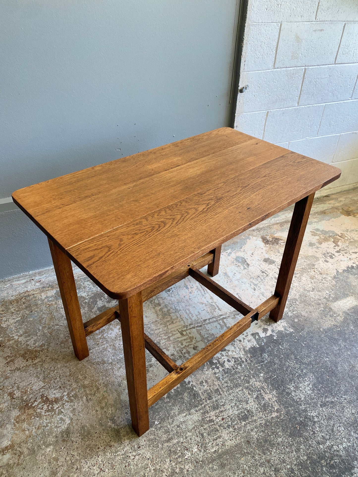 Vintage Custom Solid Oak Hall Table