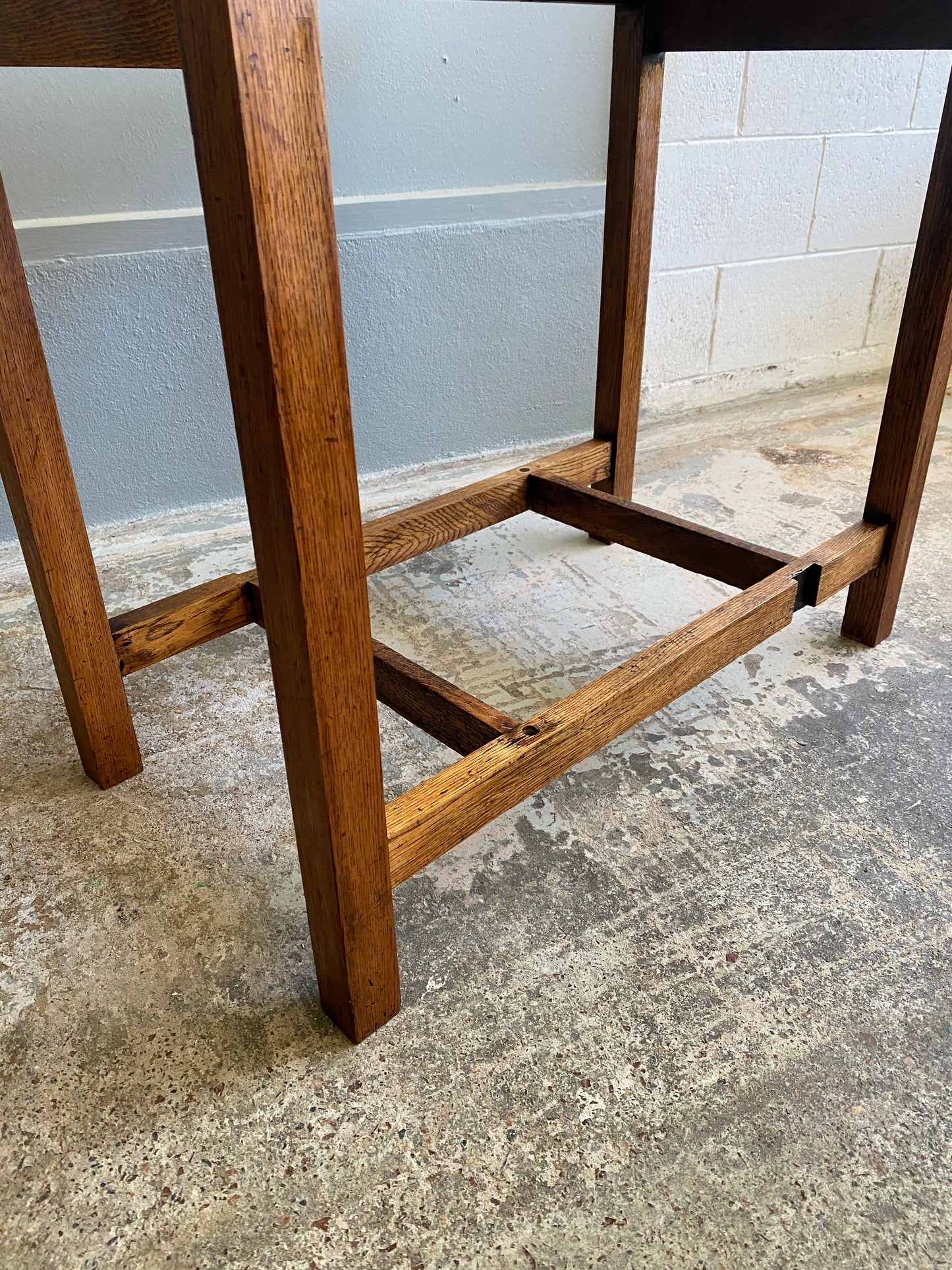 Vintage Custom Solid Oak Hall Table