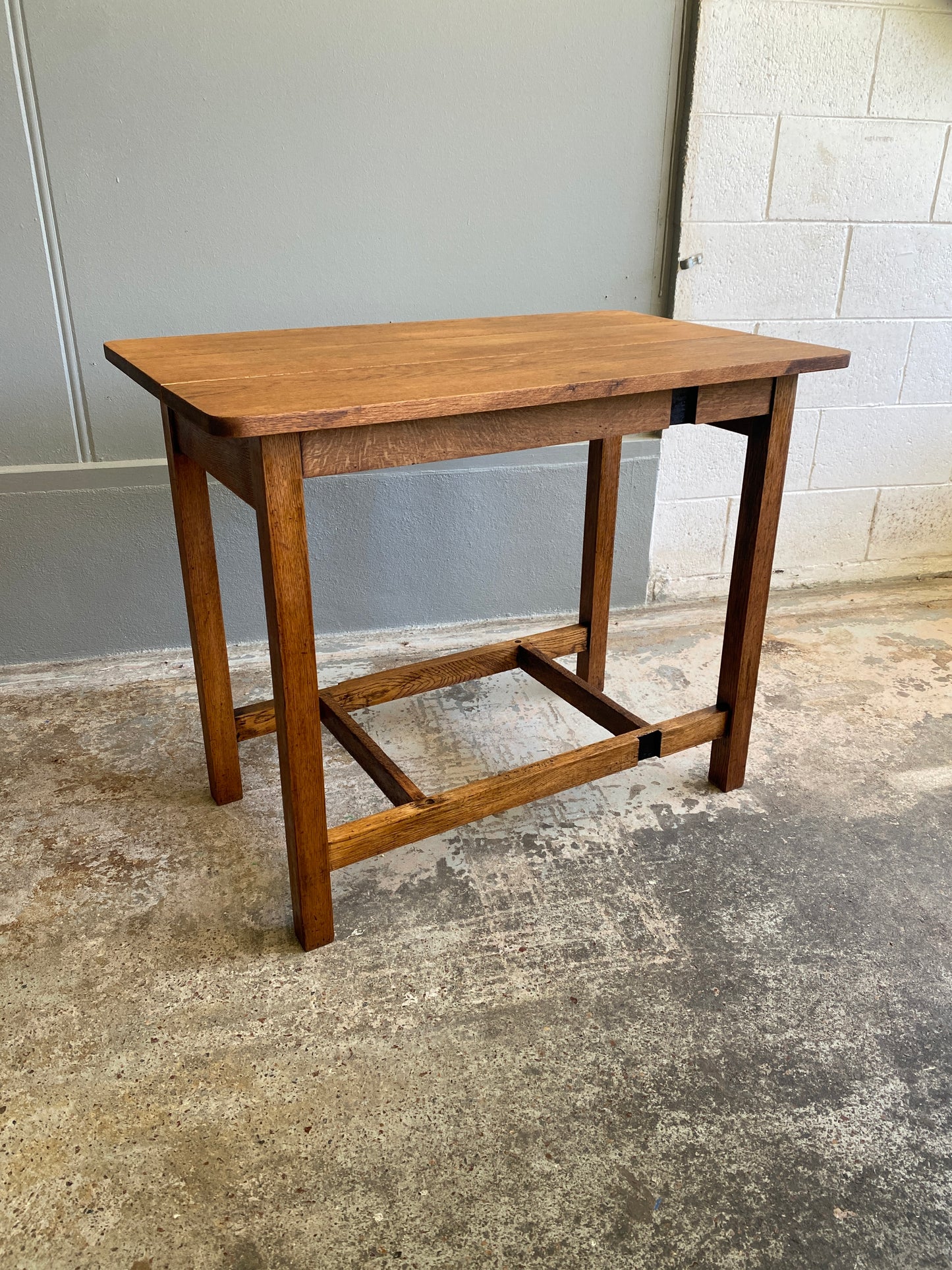 Vintage Custom Solid Oak Hall Table