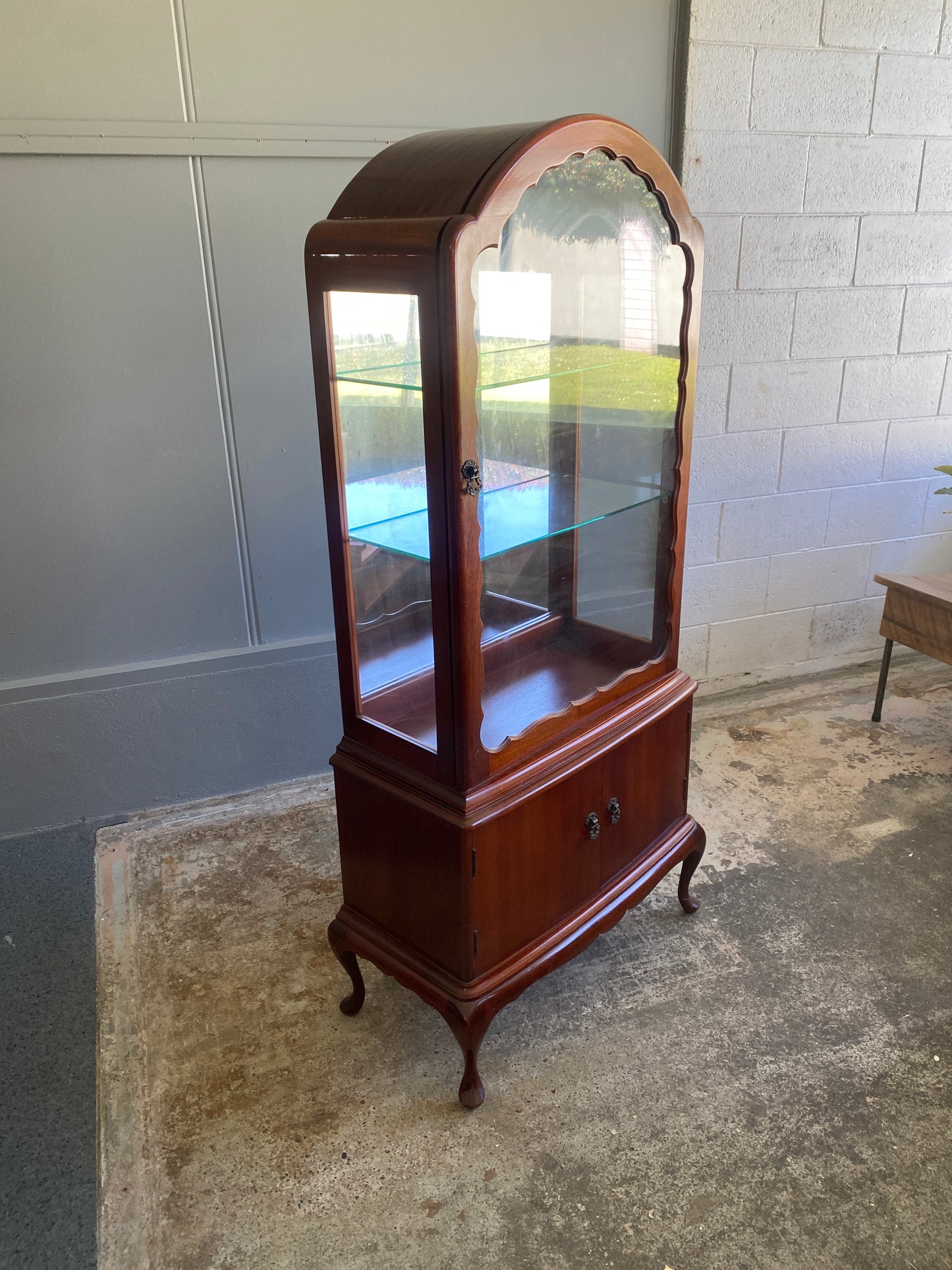 Vintage Dome Top Mahogany Display Case