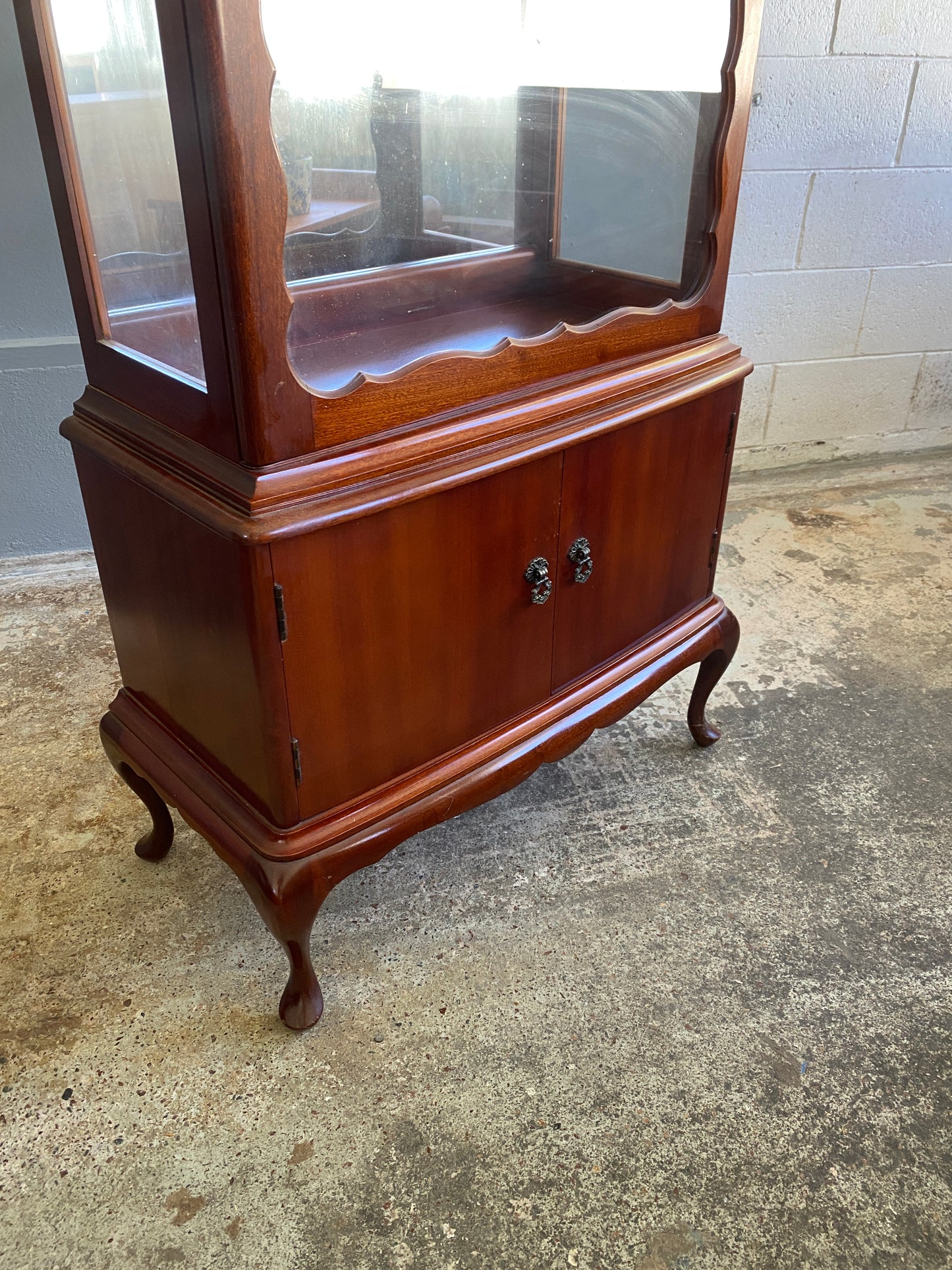 Vintage Dome Top Mahogany Display Case