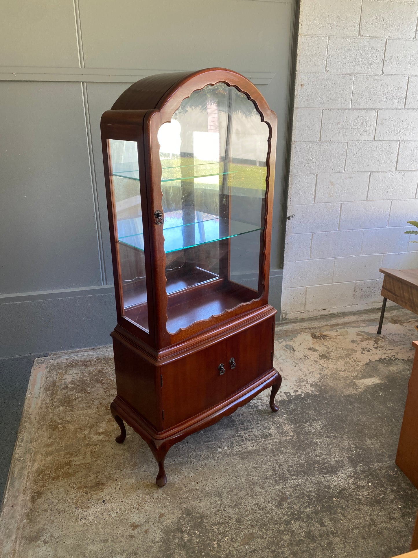 Vintage Dome Top Mahogany Display Case