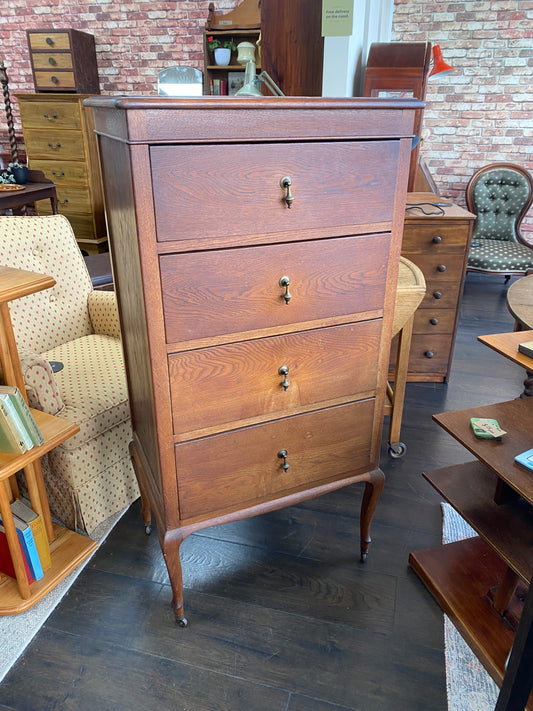 Vintage English Oak Estate Tallboy