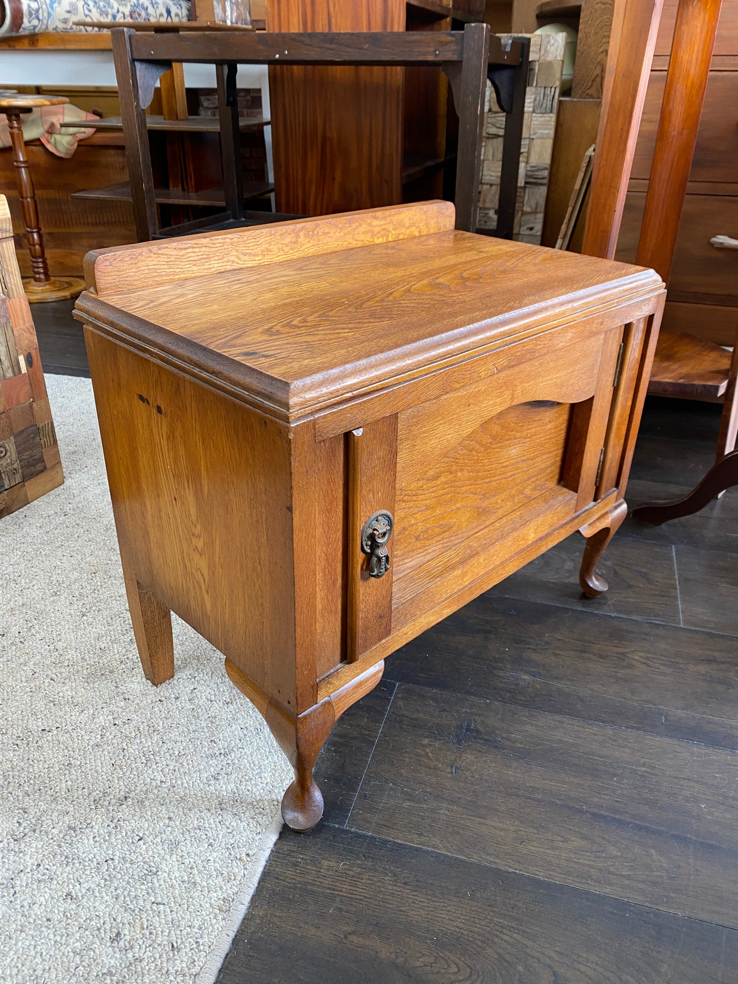 Vintage English Oak Nightstand