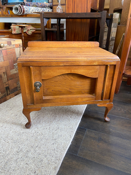 Vintage English Oak Nightstand