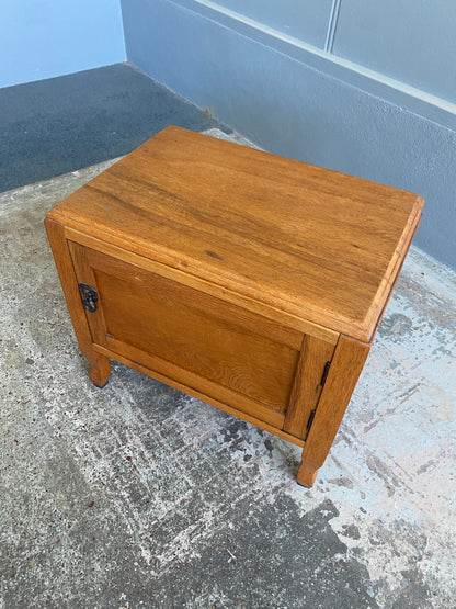 Vintage English Oak Nightstand