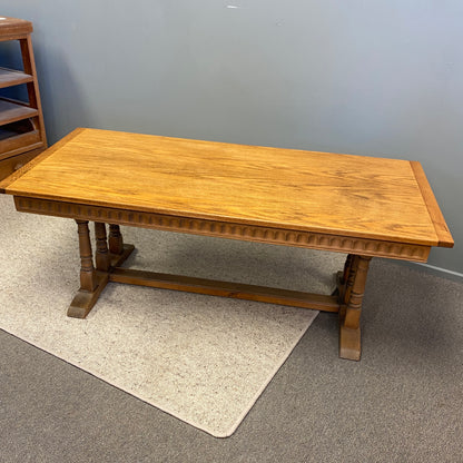 Vintage English Oak Topped Coffee Table
