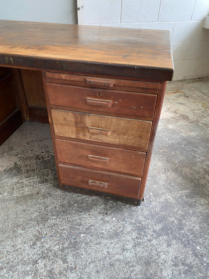 Vintage Factory Managers Desk - Rimu
