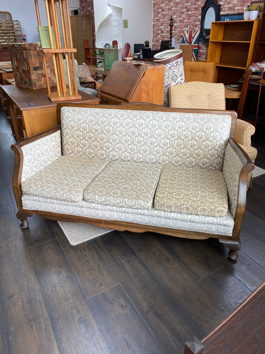 Vintage Floral Damask Pattern Three Seater