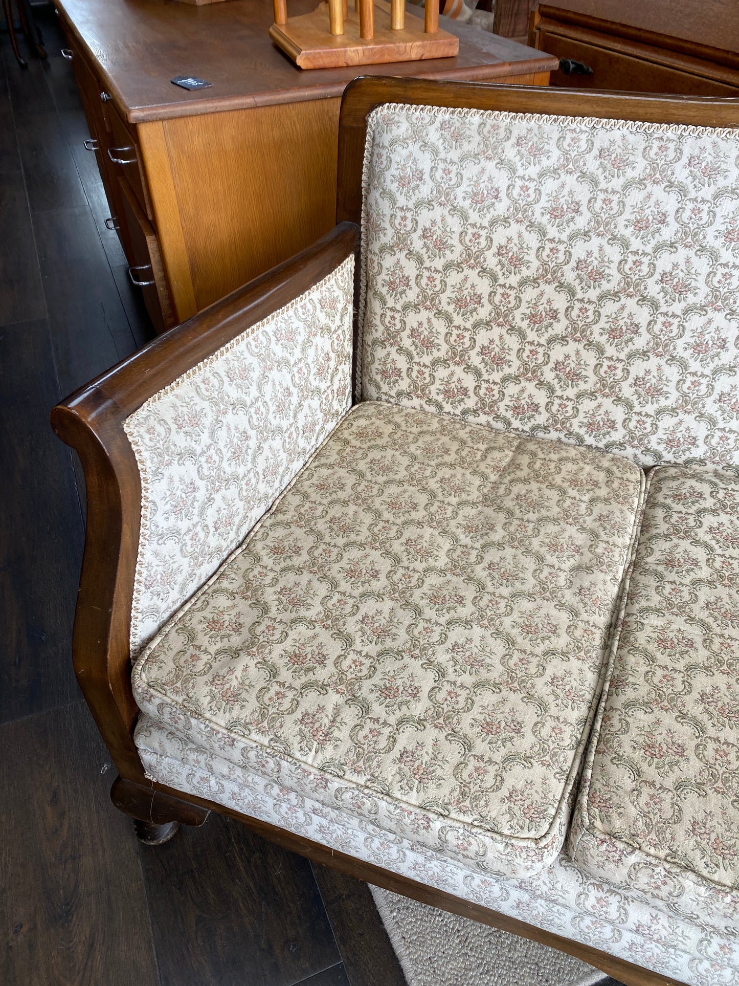 Vintage Floral Damask Pattern Three Seater