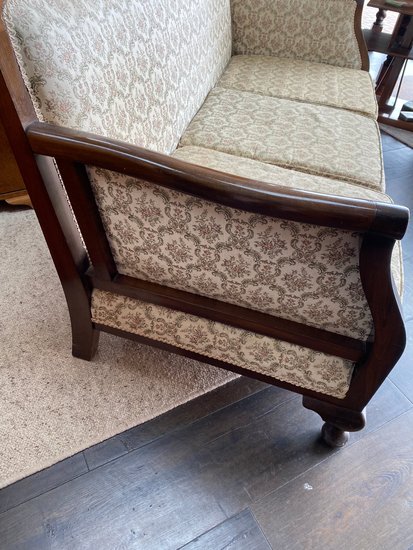 Vintage Floral Damask Pattern Three Seater