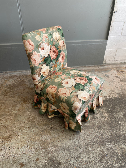 Vintage Floral Slipper Chair