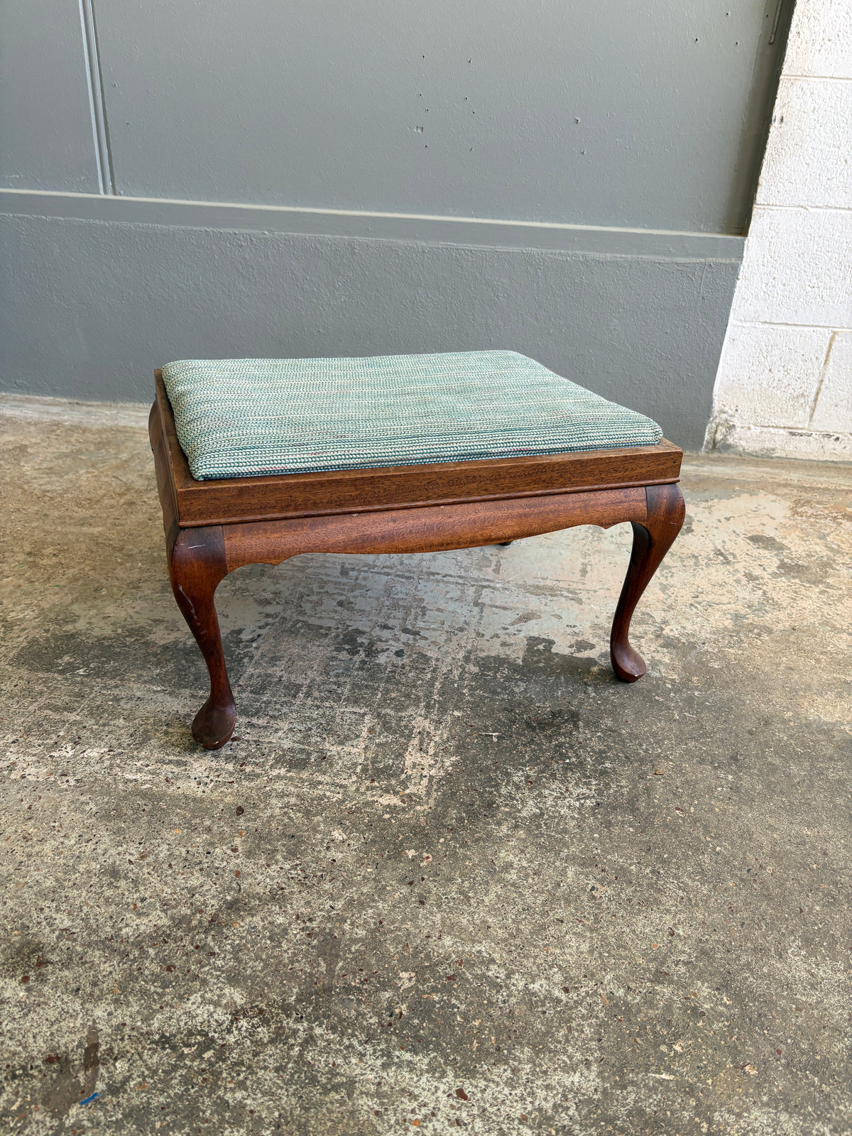 Vintage Foot Stool with Queen Anne Legs