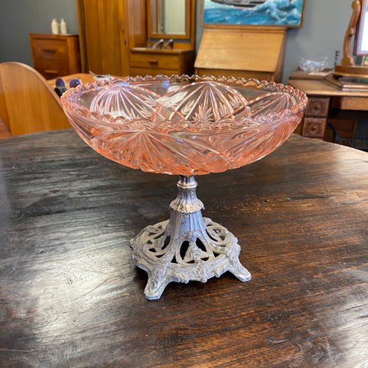 Vintage French Pink Glass Bowl