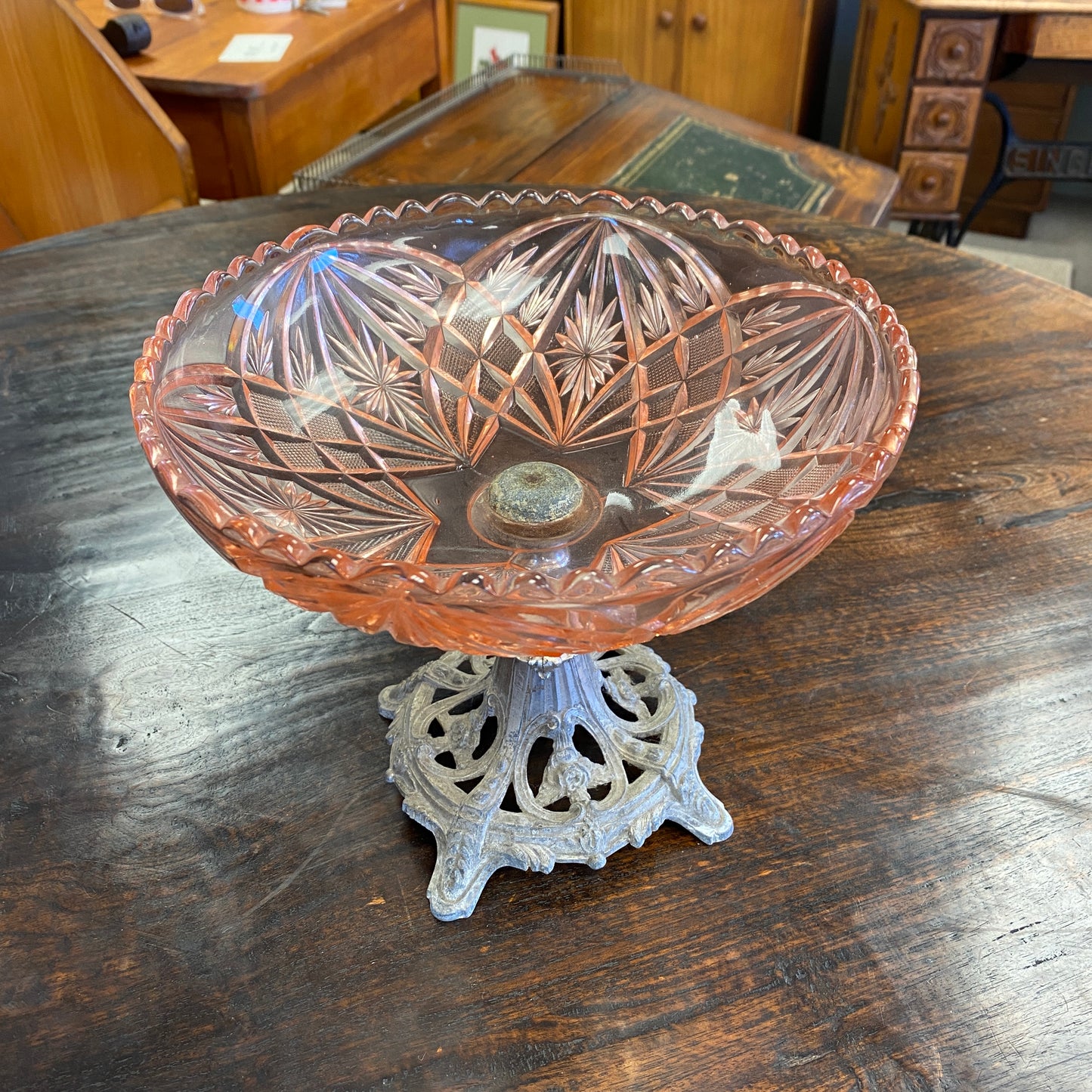 Vintage French Pink Glass Bowl