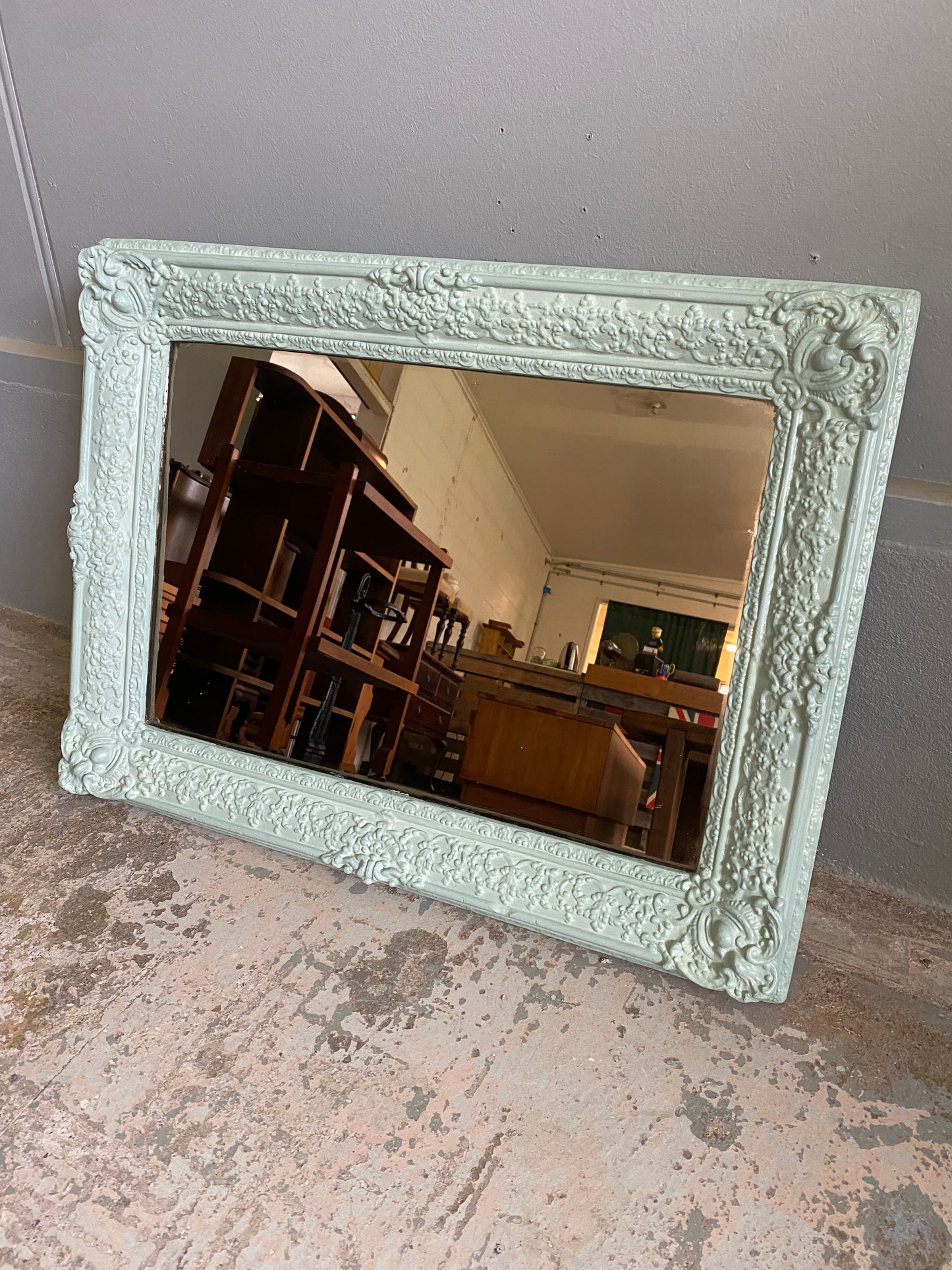 Vintage French Plaster Rococo Style Mirror