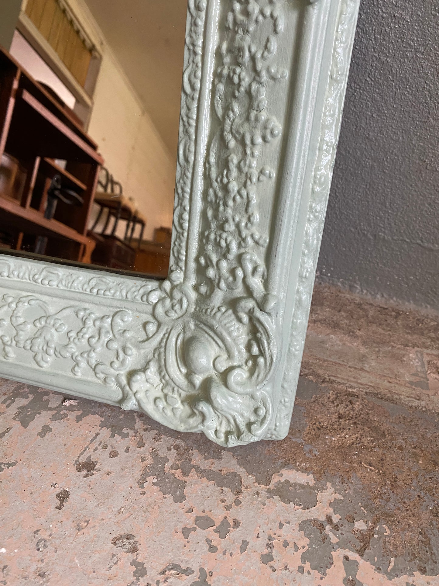 Vintage French Plaster Rococo Style Mirror