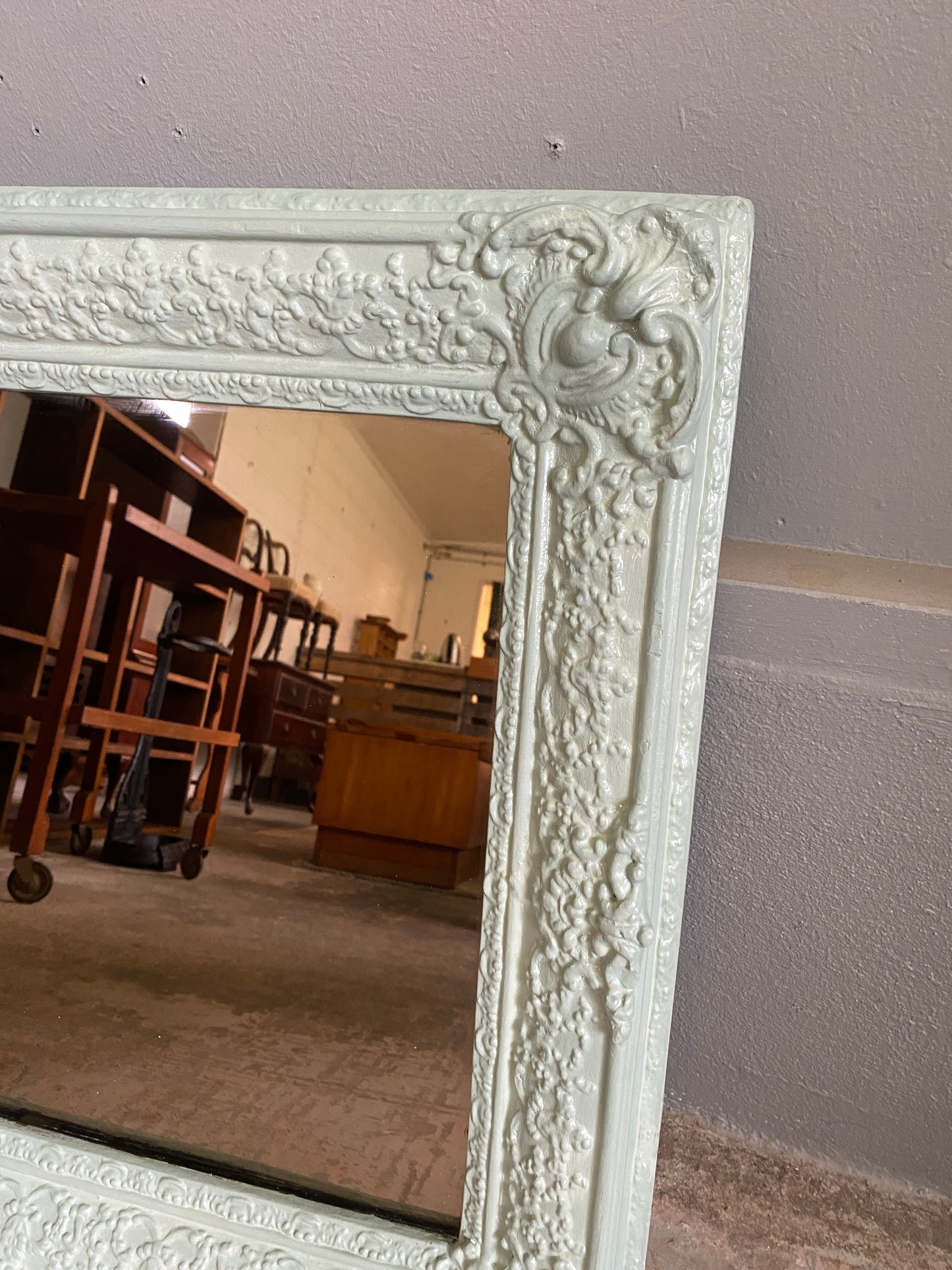 Vintage French Plaster Rococo Style Mirror