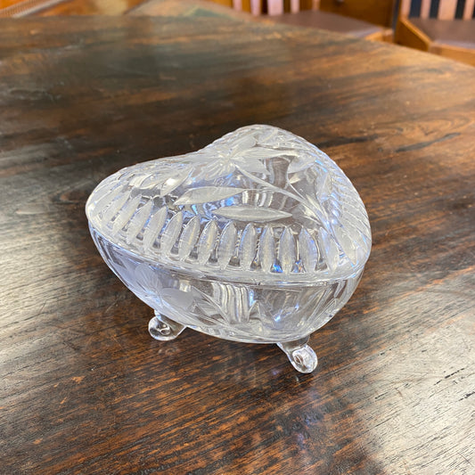 Vintage French Pressed Glass Trinket Dish