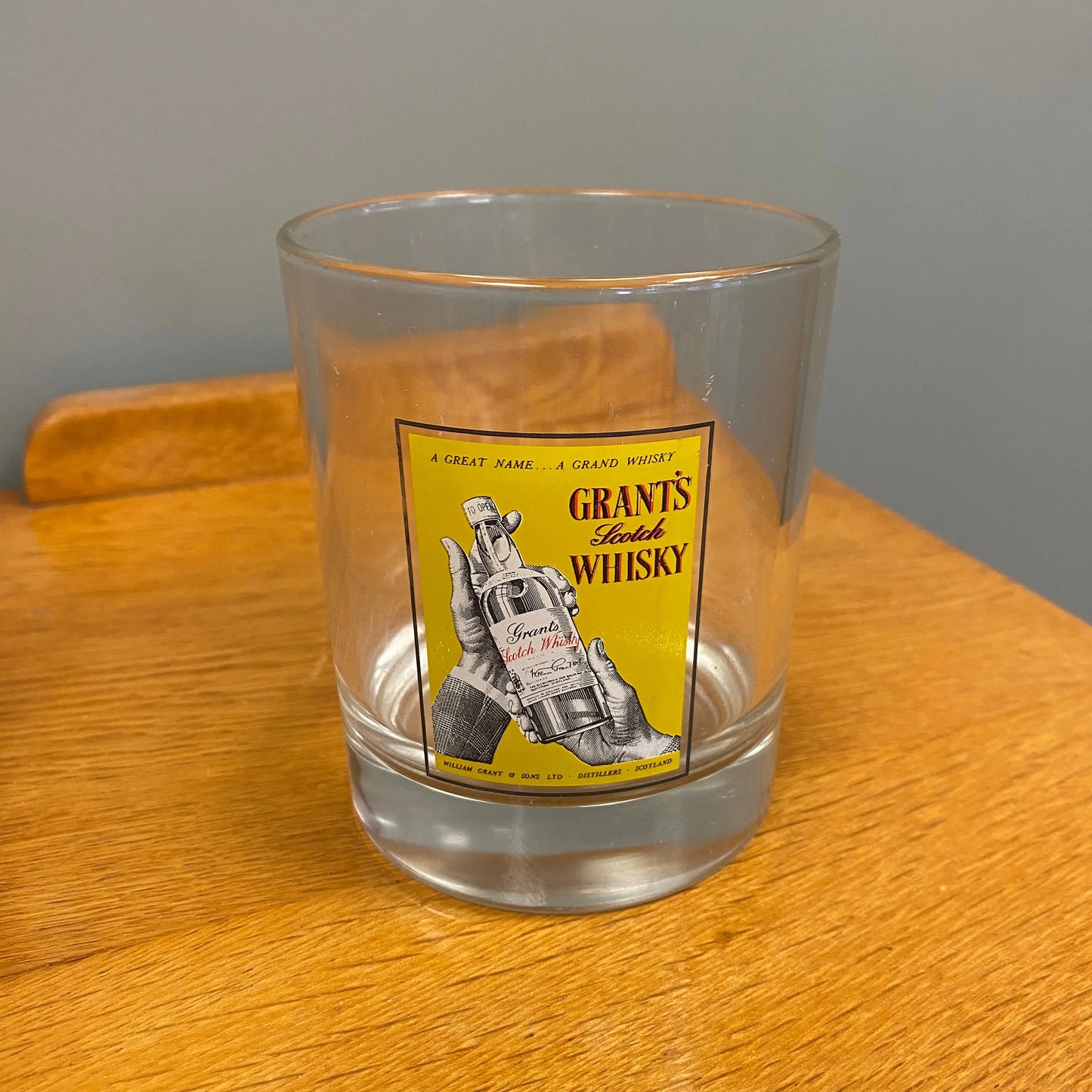 Vintage Grants Whiskey Tumbler - Yellow Plots & Pickles